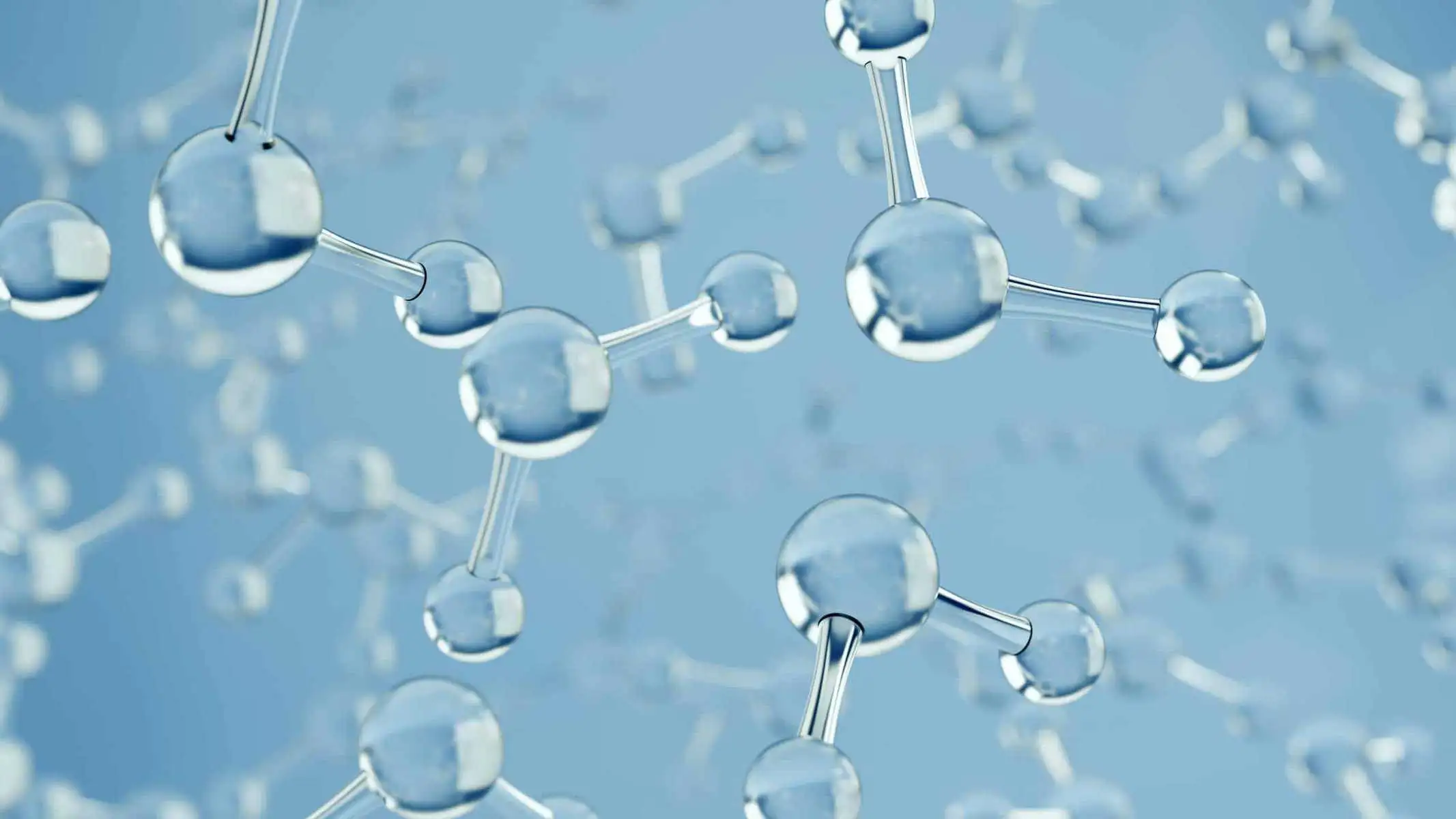Water molecules. Science or medical background with molecules and atoms
